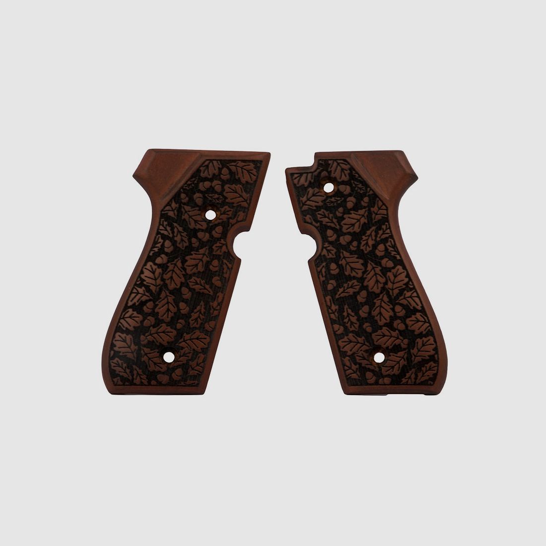 Holzgriffschalen fĂĽr Schreckschuss-, Gas-, Signalpistole Beretta Reck Miami 92 93 Eichenlaub