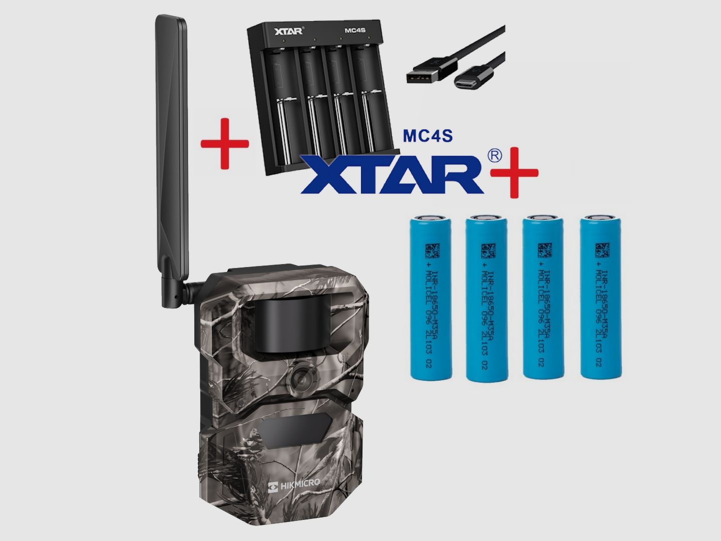 Hikmicro Trail T16 Wildkamera 4G im Set mit Akkus + Ladegerät