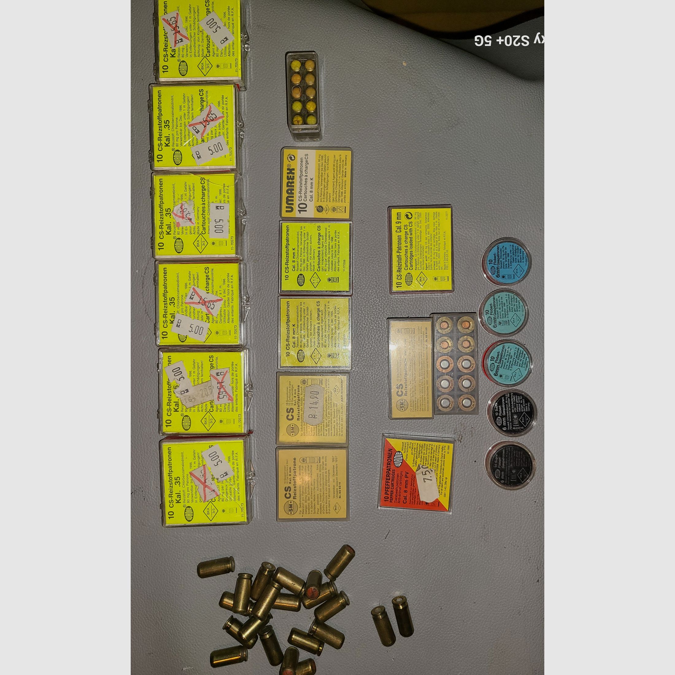 SAMMLUNG MUNITION cal. 6mm, 22, 8mm, 9mm, 35. PLATZ GAS, CS, PFEFFER, PYRO, SILVESTER, REVOLVER,PISTOLE, GEWEHR,  ALT, SAMMLER, SELTEN
