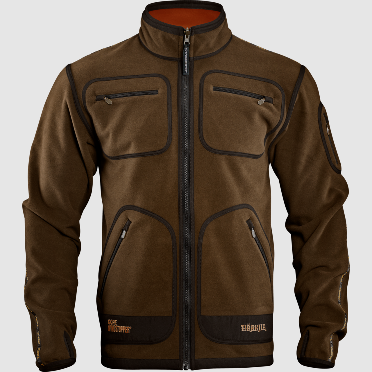 Kamko Fleece-Jagdjacke Grün/Orange Blaze, Bild 3 von 7