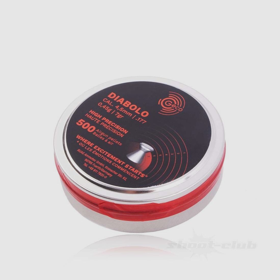 Geco High Precision 0.45g 500 pcs 4.5mm Diabolo