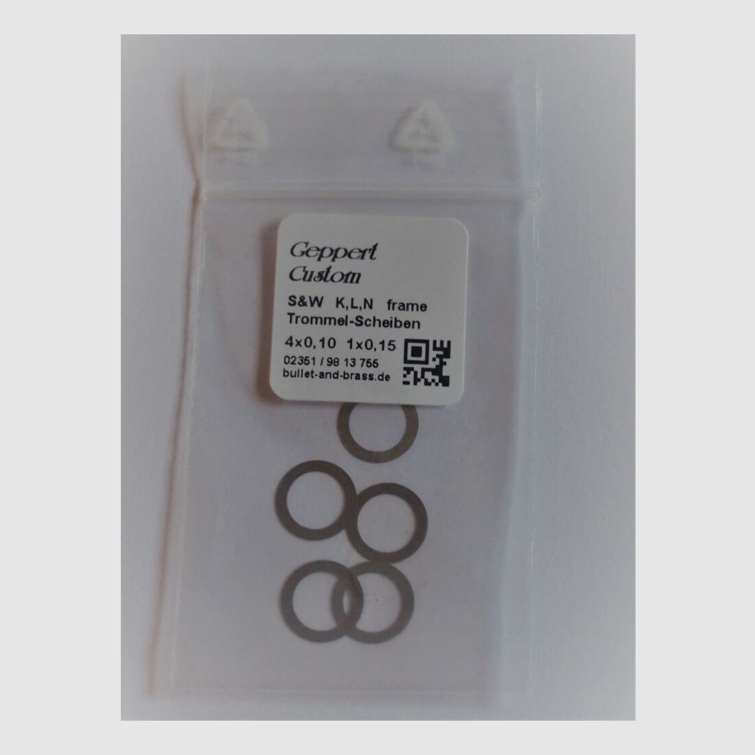 Geppert Custom S&W Trommelschijven Shim K-L-N frame