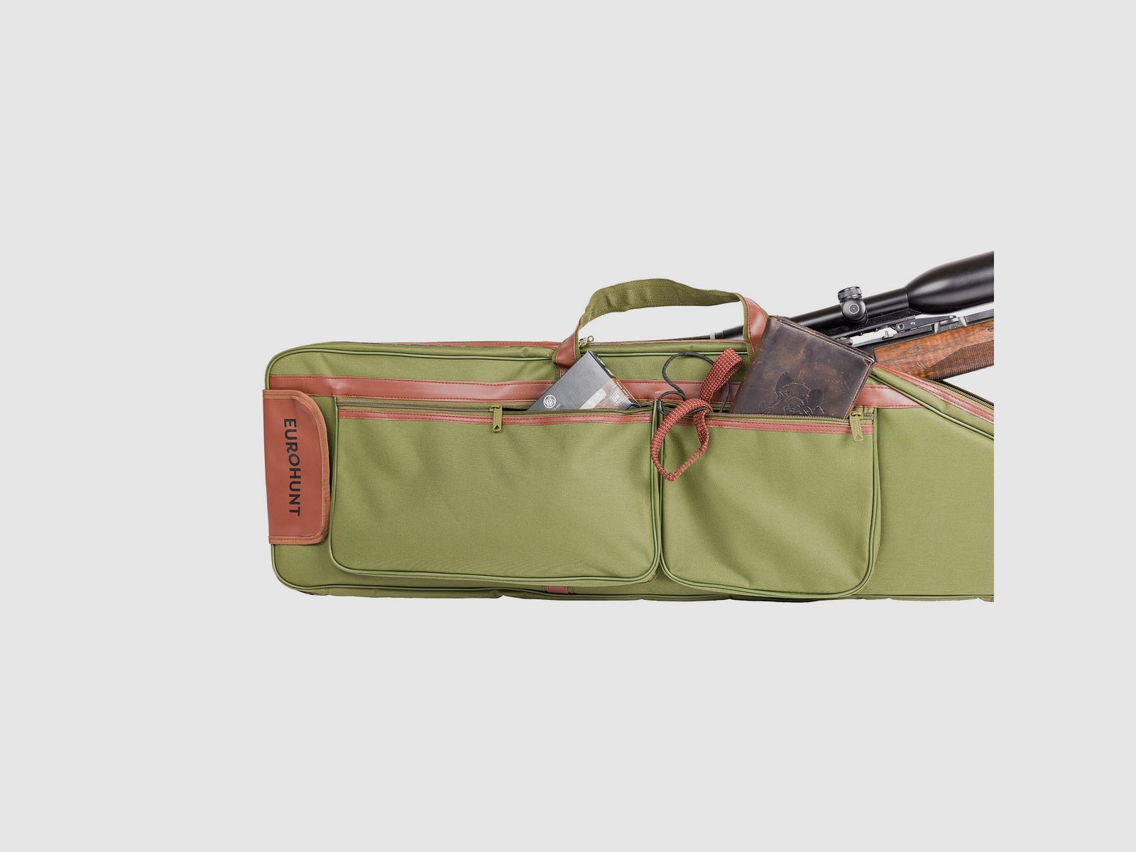 Eurohunt custodia per fucile con tasche laterali extra capienti e 2 spallacci, immagine 5 di 7