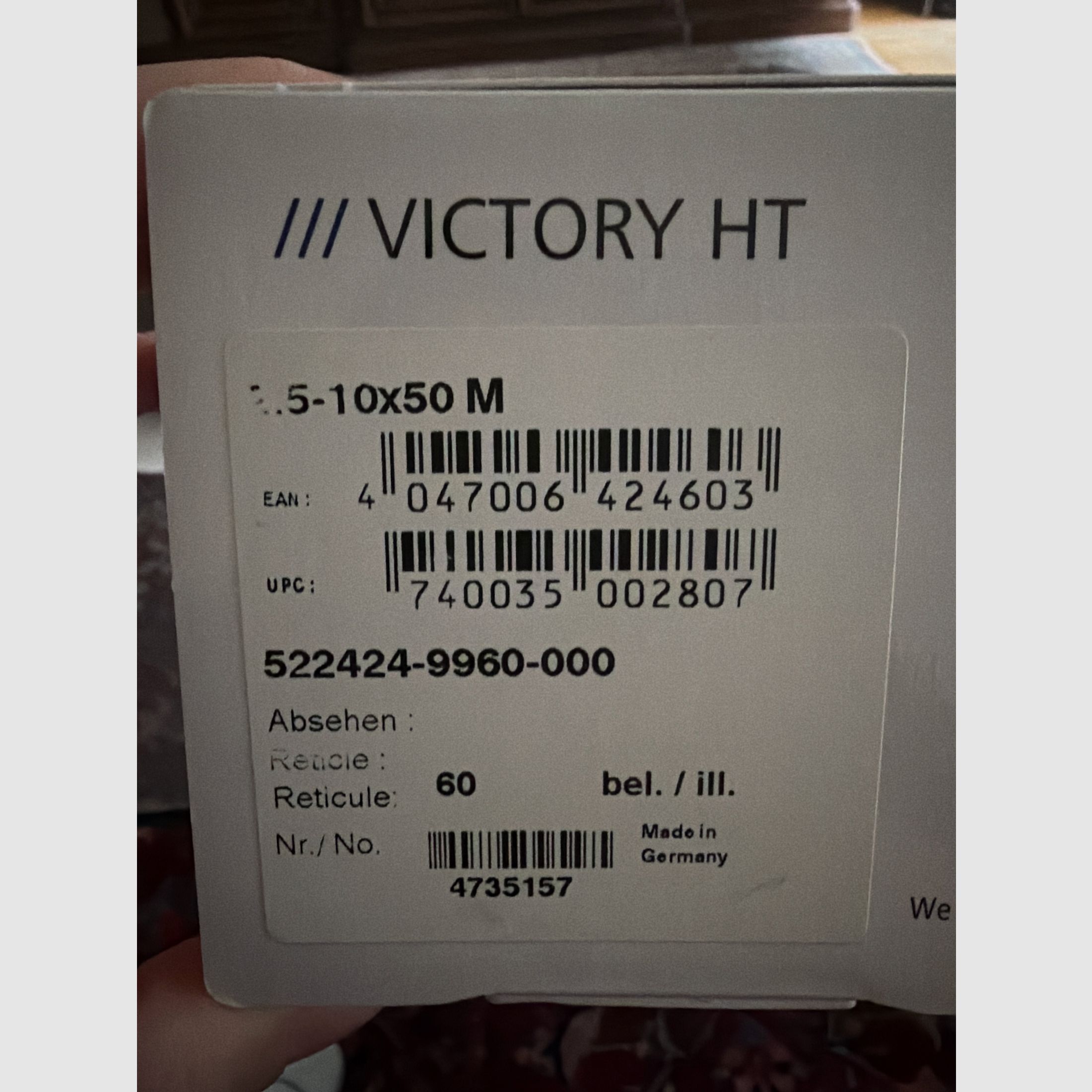 ZEISS Victory HT riflescope with Dentler mount – excellent condition