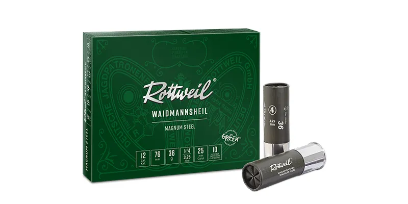ROTTWEIL Waidmannsheil Magnum Steel 12/76 Schrotpatrone 36g Nr. 5, Bild 1 von 3