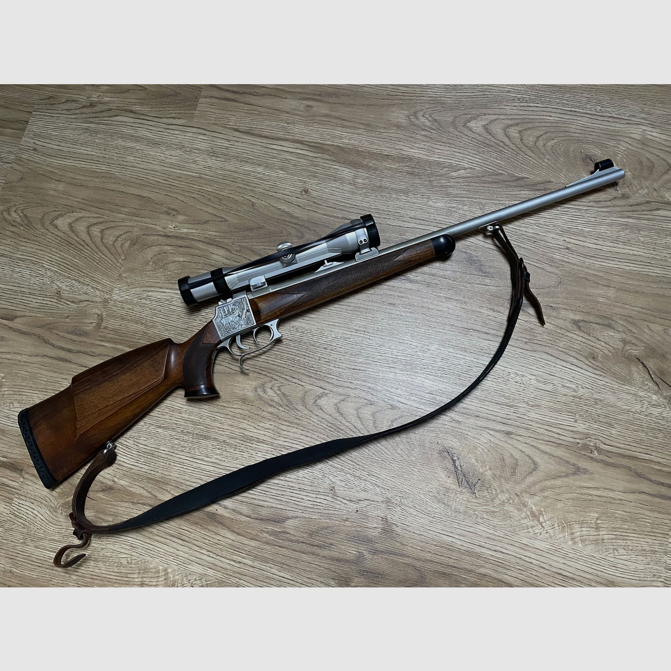 Wüthrich Blockbüchse 7.65 R, Linksschaft mit ZF Zeiss 