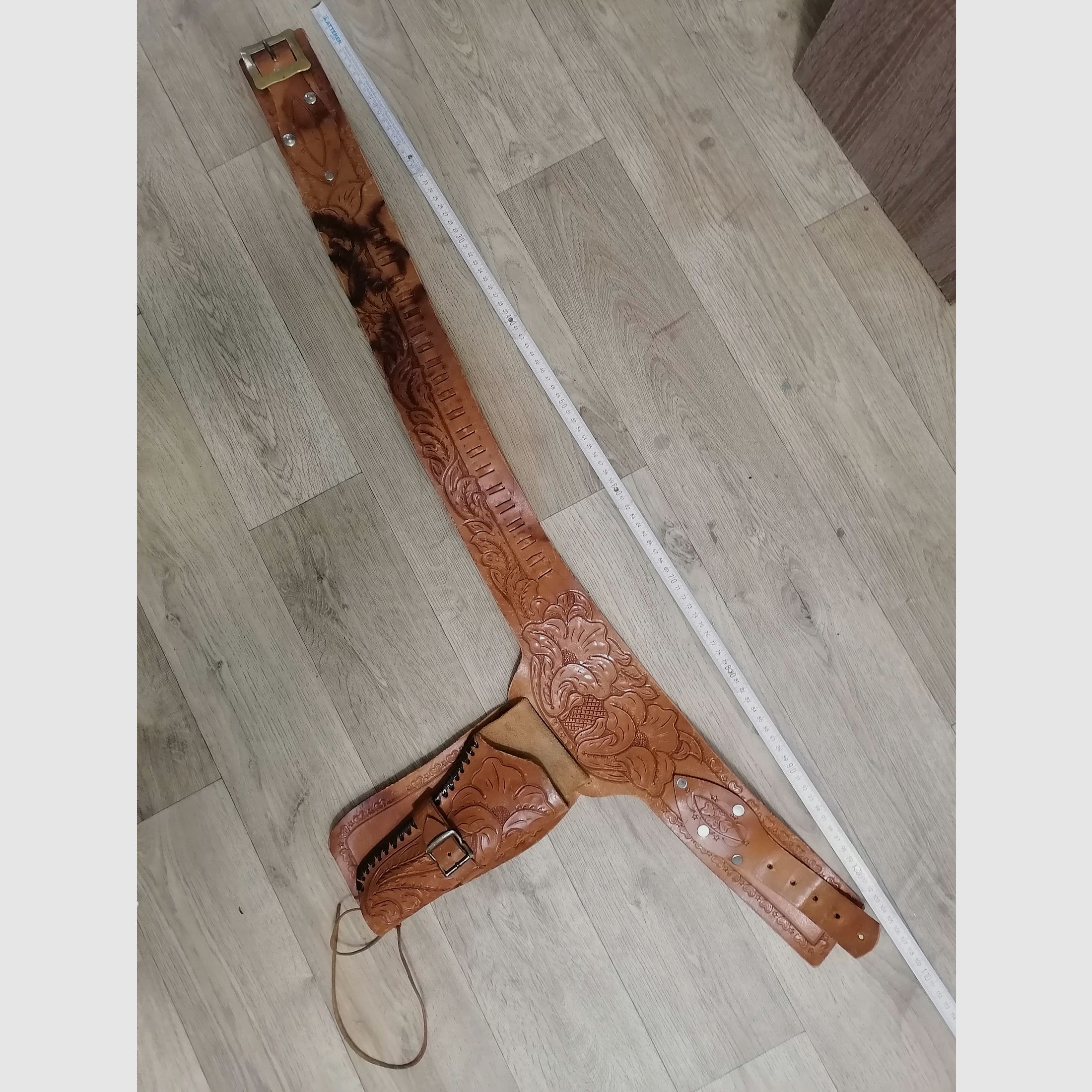 Western Revolver Gürtel Echt Leder