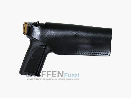 Quick draw holster with clip made of full-grain leather for Browning, Walther and more, black