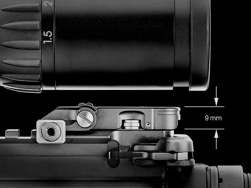 Visor plegable ERATAC Backup-Sight visor de anillo fantasma + visor plegable (estilo HK) con un ancho de 1,35 mm