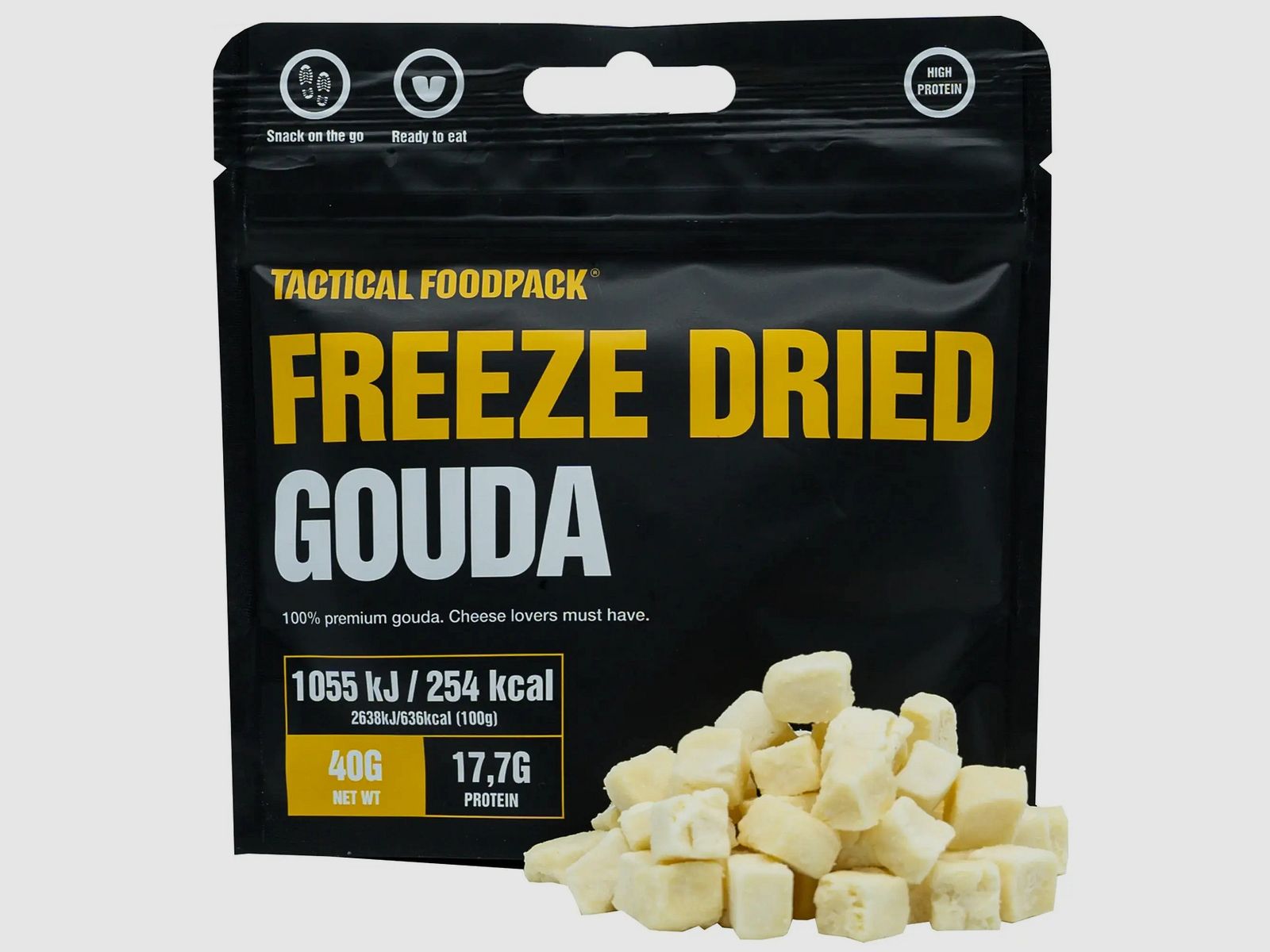 Tactical Foodpack Snack Freeze Dried Gouda Cheese Bites