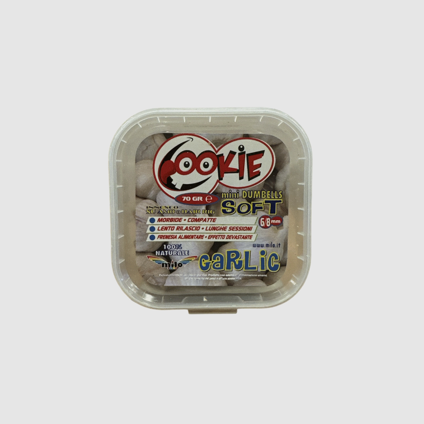 MILO – COOKIE MINI DUMBBELLS SOFT 70GR 6/8mm GARLIC