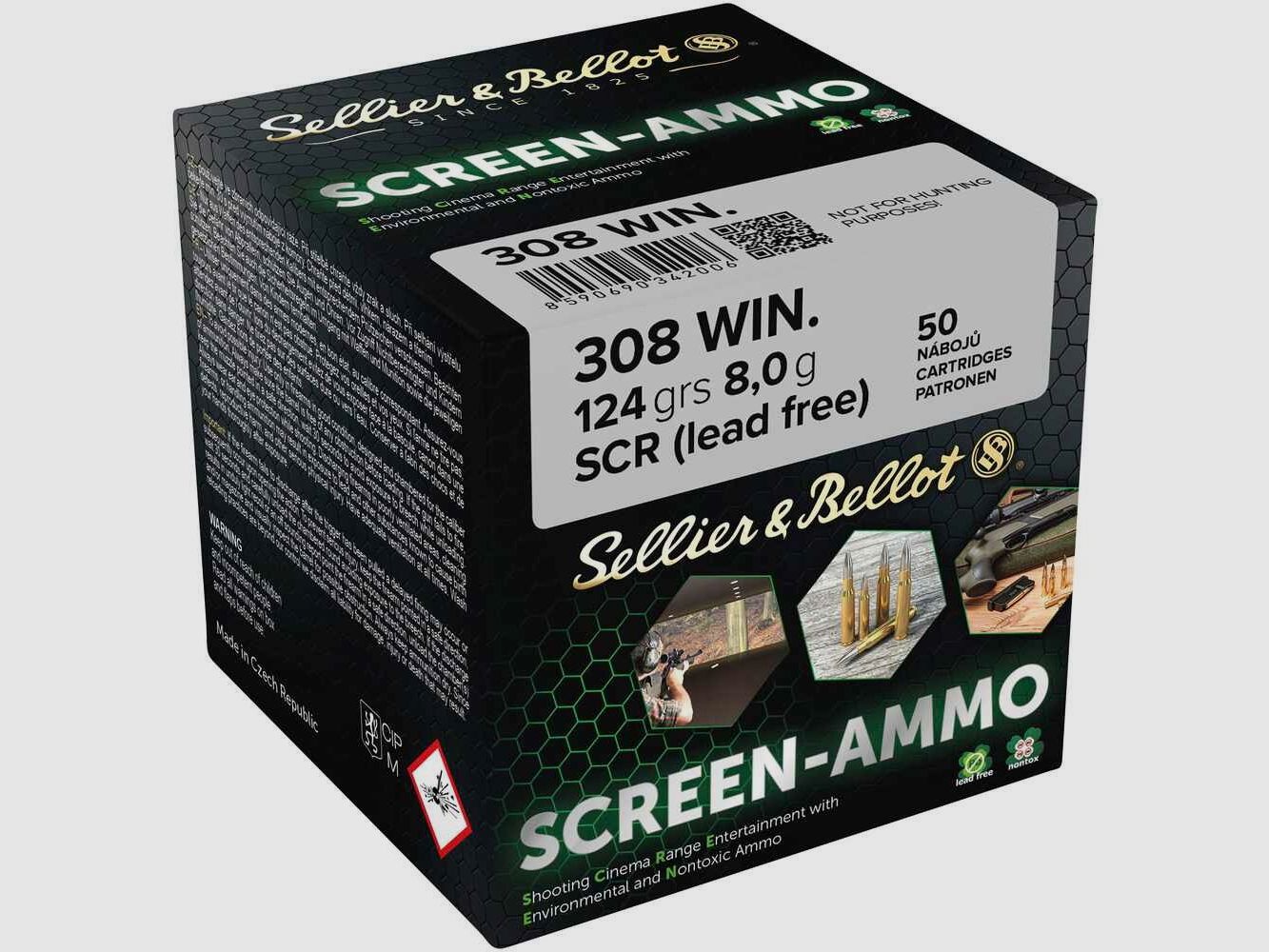 .308 Win. Screen-Ammo SCR Zink 8,0g/124grs. Sellier & Bellot