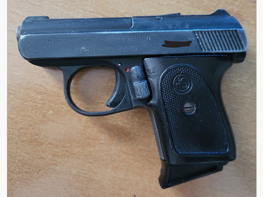 HS Mod. 5A "G" (PTB 100-69) in 8mm Knall. Super selten - "Die kleinste Laufsperre aller Zeiten"