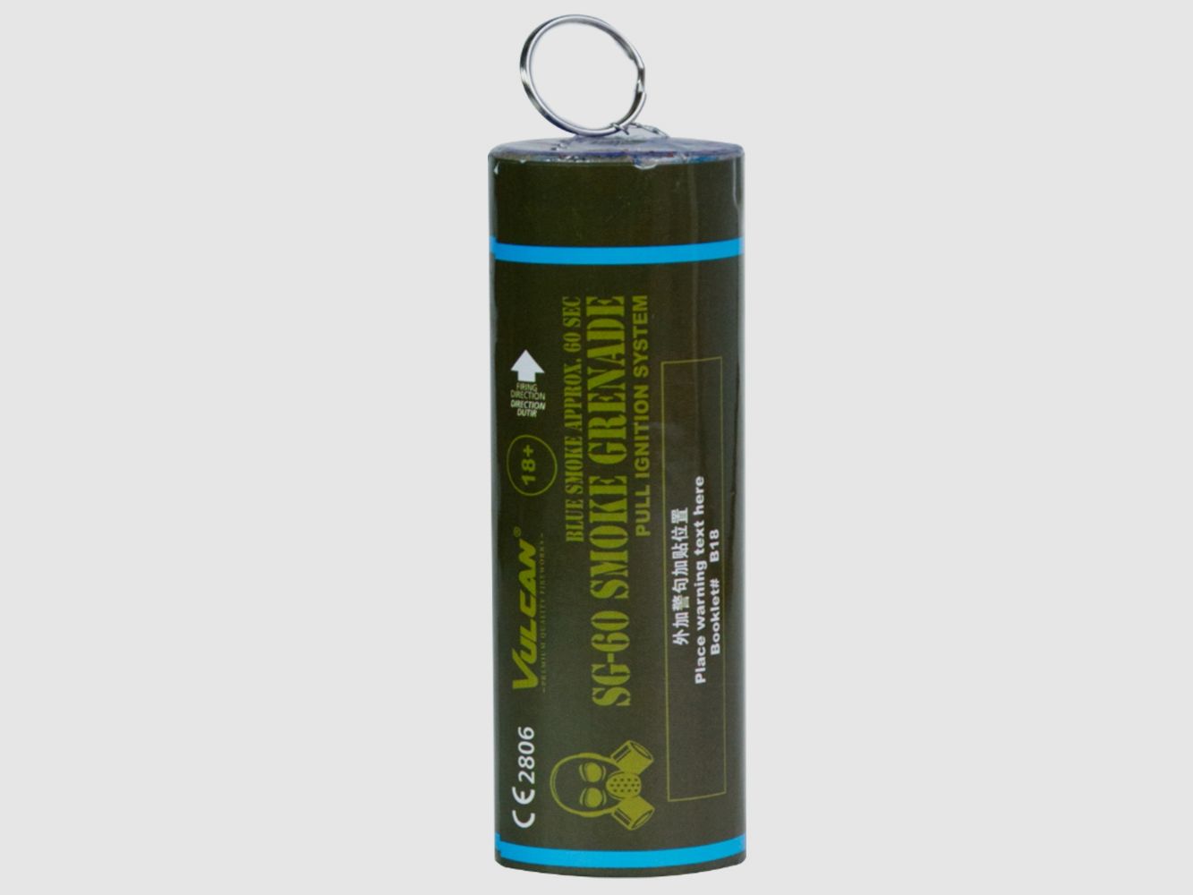 Grenade fumigène avec allumeur à tirage 60 sec. Vert