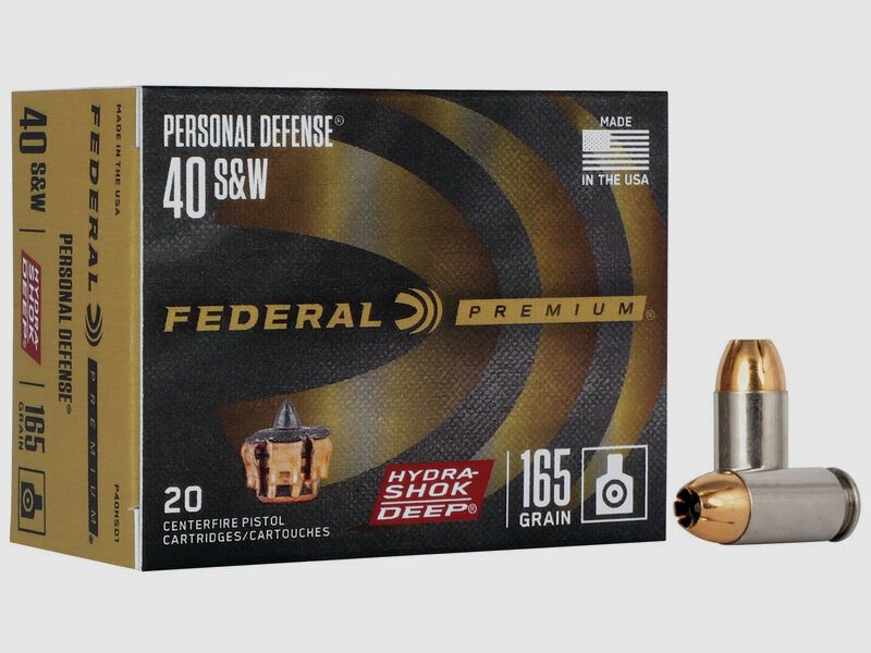 Federal Premium Personal Defense Hydra-Shok Deep .40 S&W 165GR JHP 20 cartridges