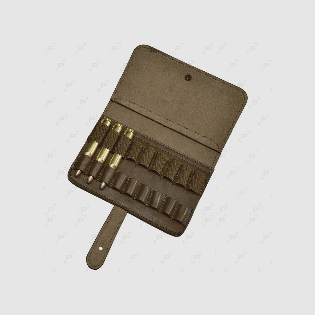 Leather cartridge case PISTEURS 9 cartridges large game 2 flaps, image 2 of 2