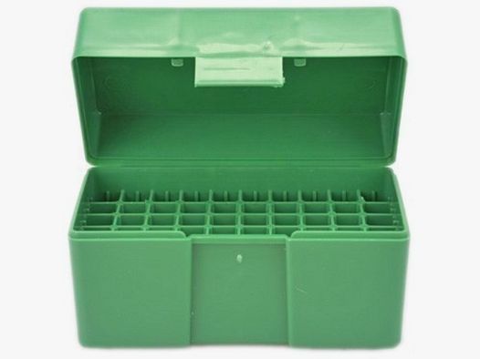 Caja de municiones RCBS / caja de 50 cartuchos con tapa abatible small rifle