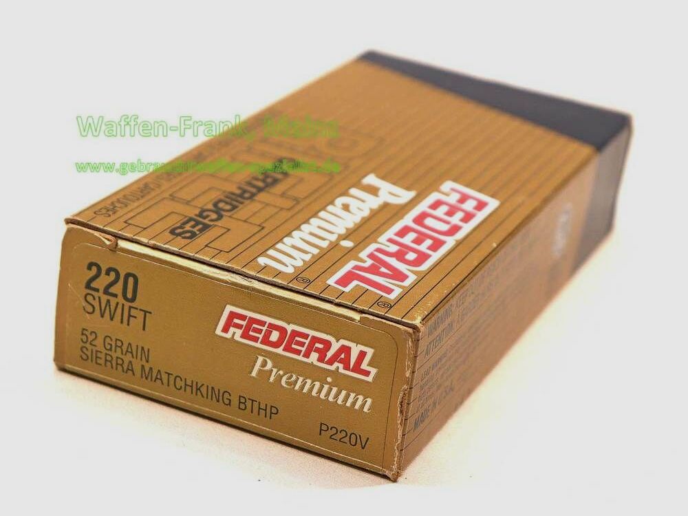 Federal / USA Büchsenpatronen Premium .220 Swift