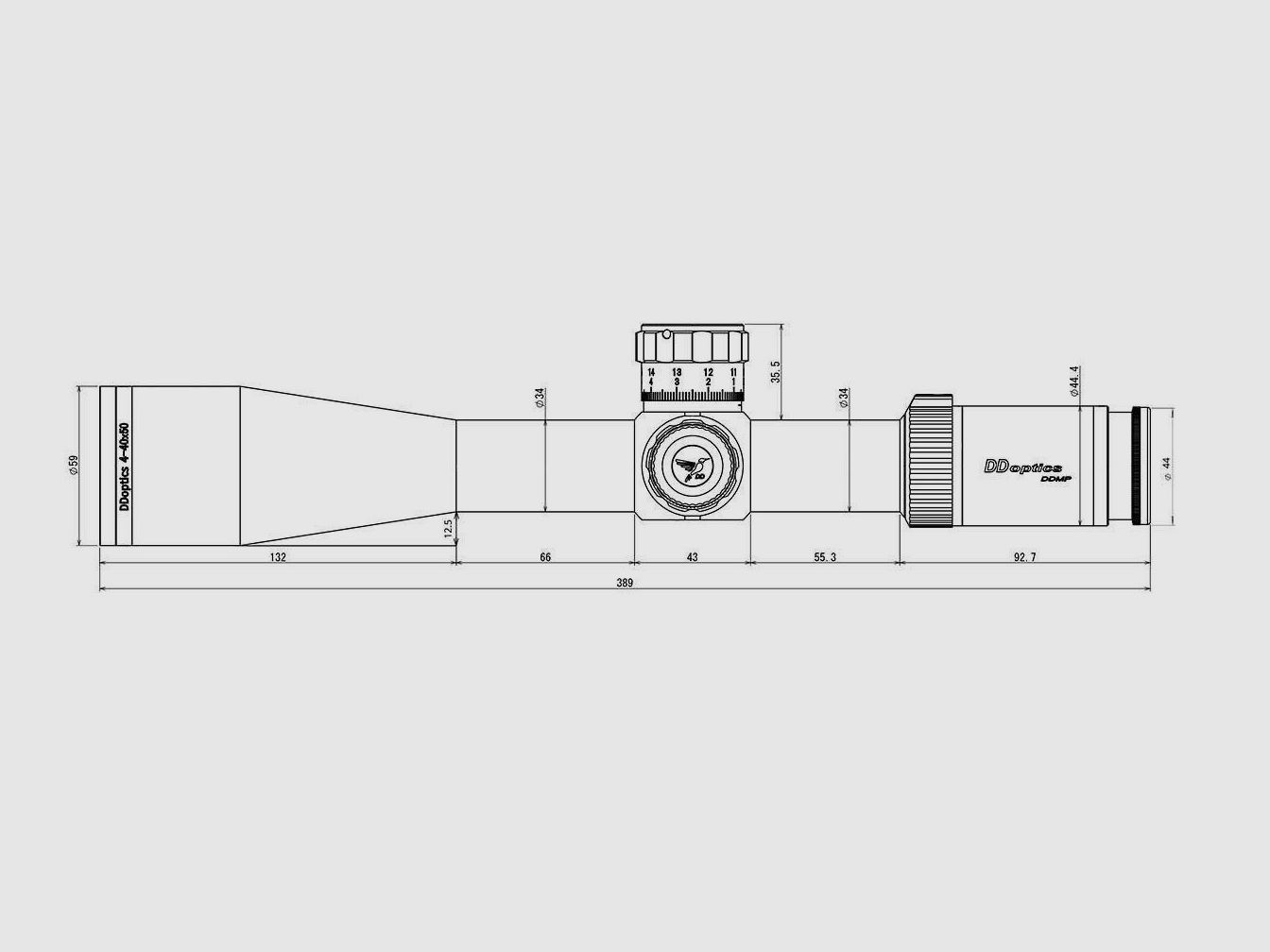 BWare DDoptics 442511137.1 Zielfernrohr DDMP V10 4-40x50 Long Range MRAD tac A iPoint V308