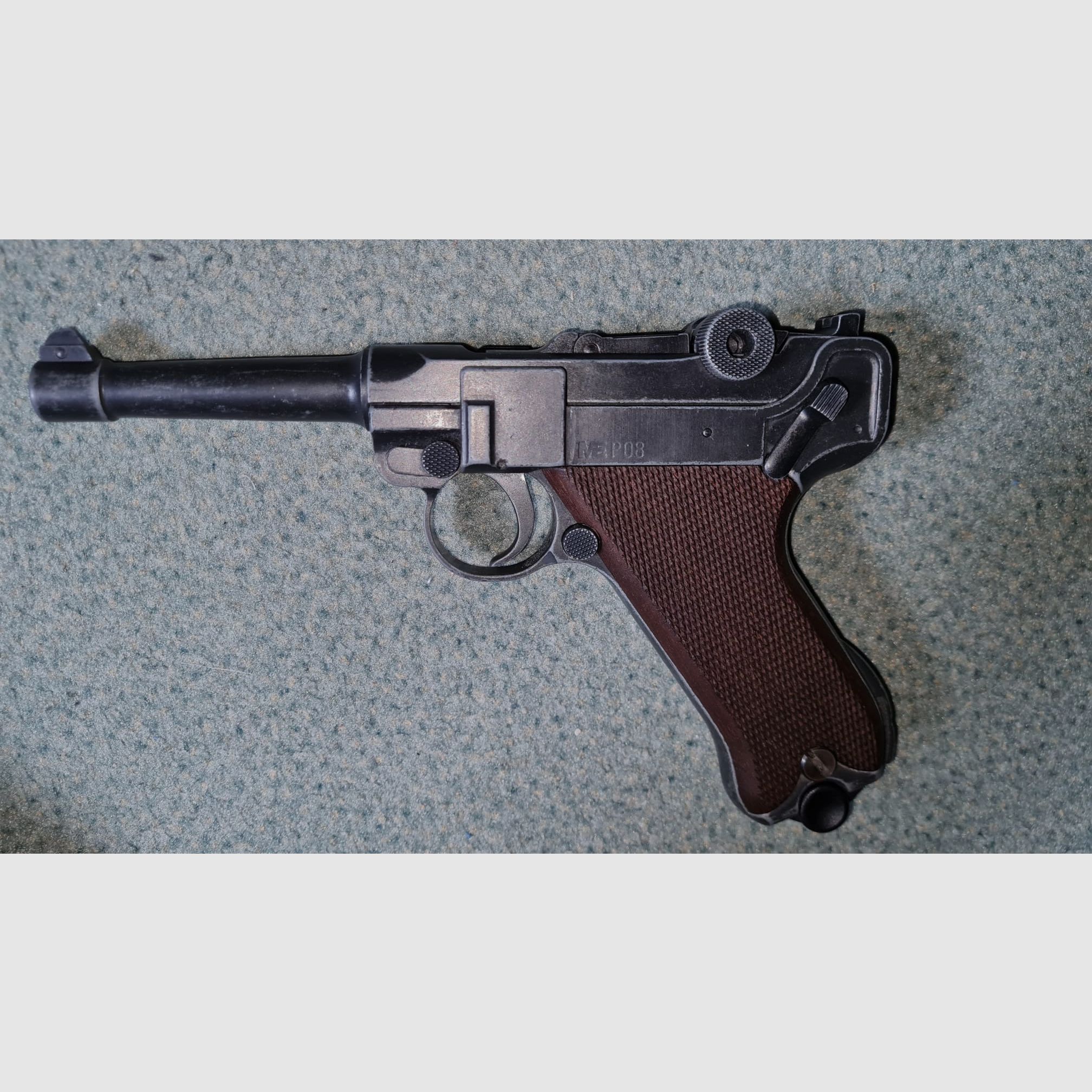 ME Model P08 Parabellum blank firing pistol 9 mm P.A.K. antique finish