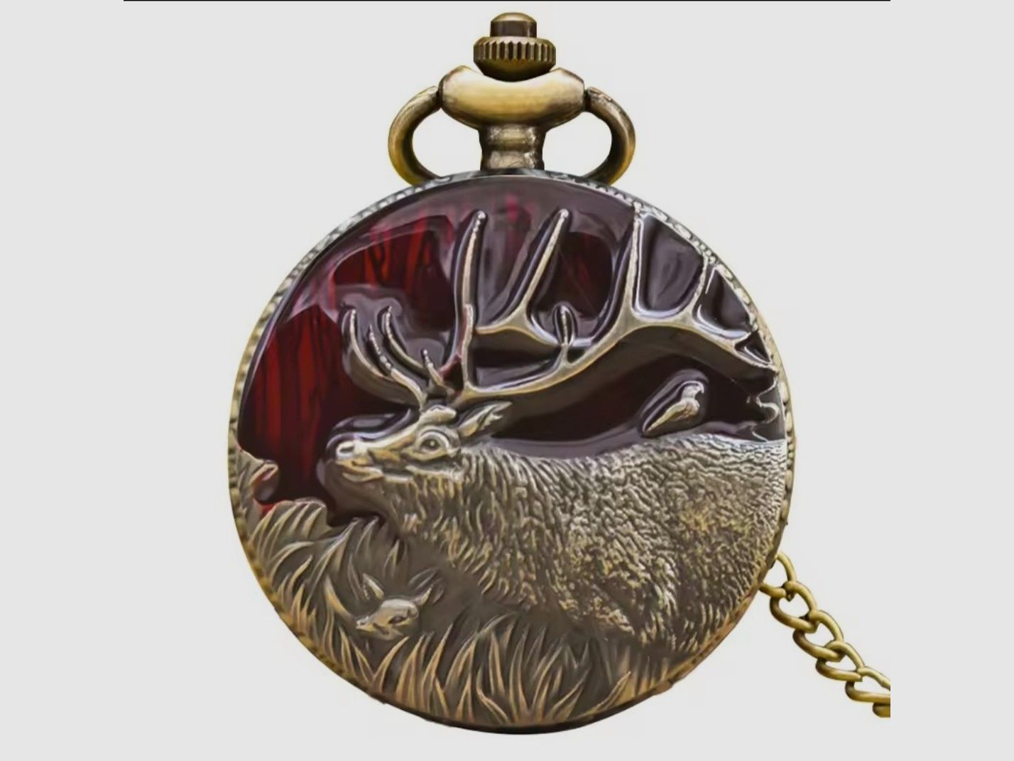 Taschenuhr mit Jagdmotiv 