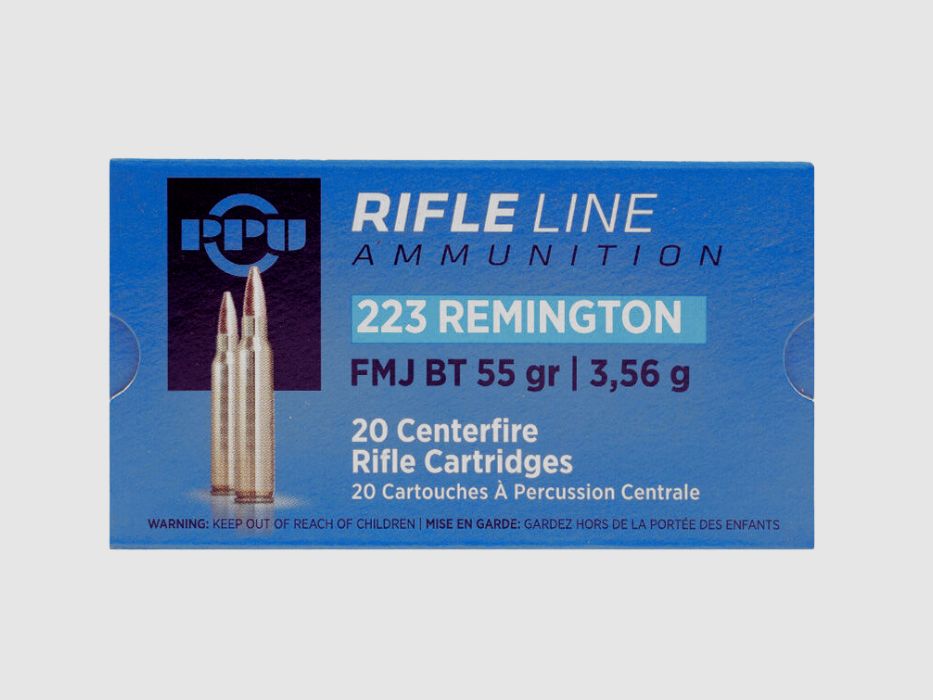 PPU .223 Rem. 3,56g 55gr FMJ BT