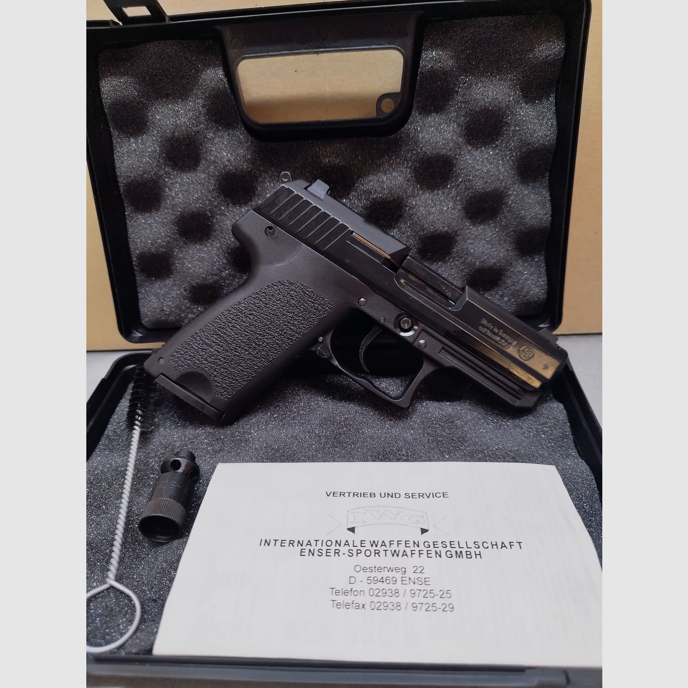 IWG SP 15 Compatto, calibro 9 mm P.A. Bang, nero brunito !!!NUOVO!!