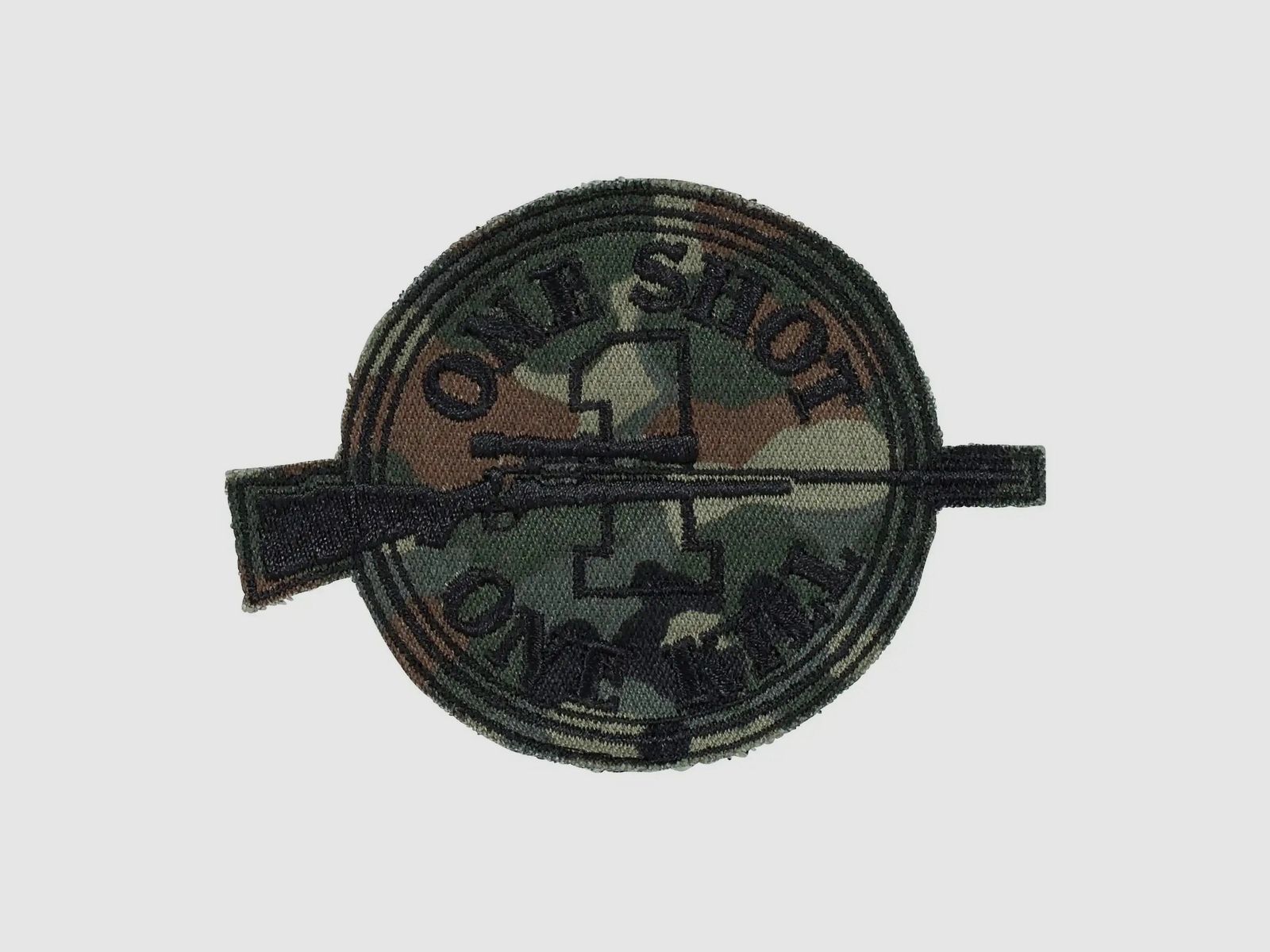 Bundeswehr Originele Badge US Textiel One Shot One Kill Flecktarn