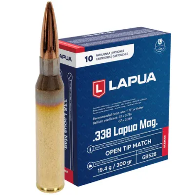 Cartouches Lapua .338 Lapua Magnum OTM Scenar 300 gr / 19,44 g