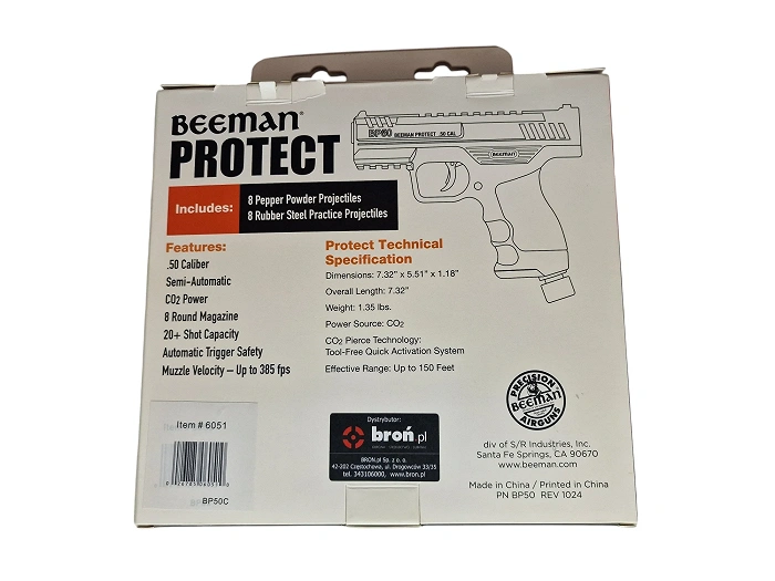 2x Pistola para bolas de goma y pimienta BEEMAN Protect BP50 Combo cal. .50, 8 disparos CO2-12g (BP50C), imagen 69 de 84