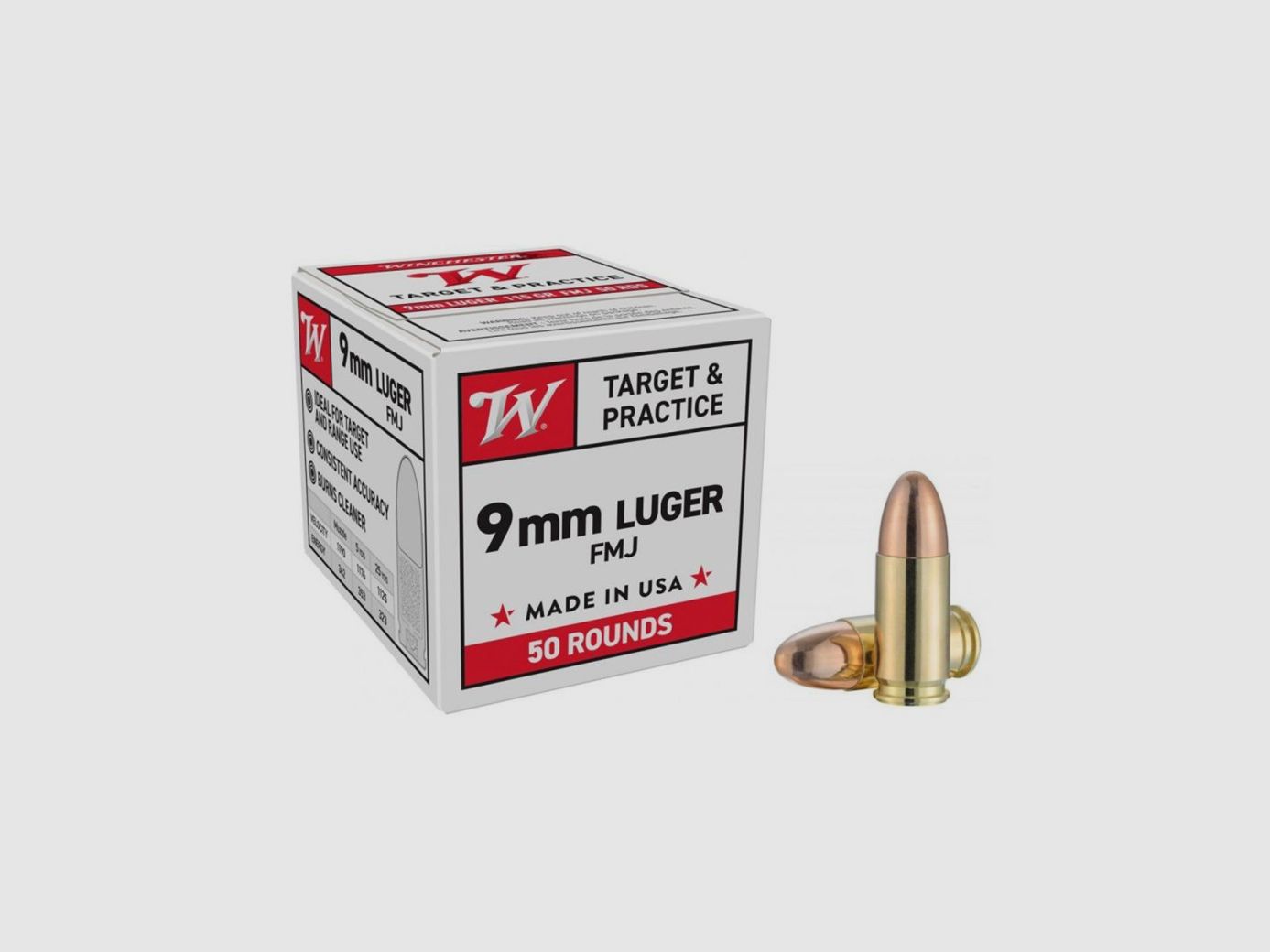 WINCHESTER TARGET&PRACTICE 9x19 124G FMJ