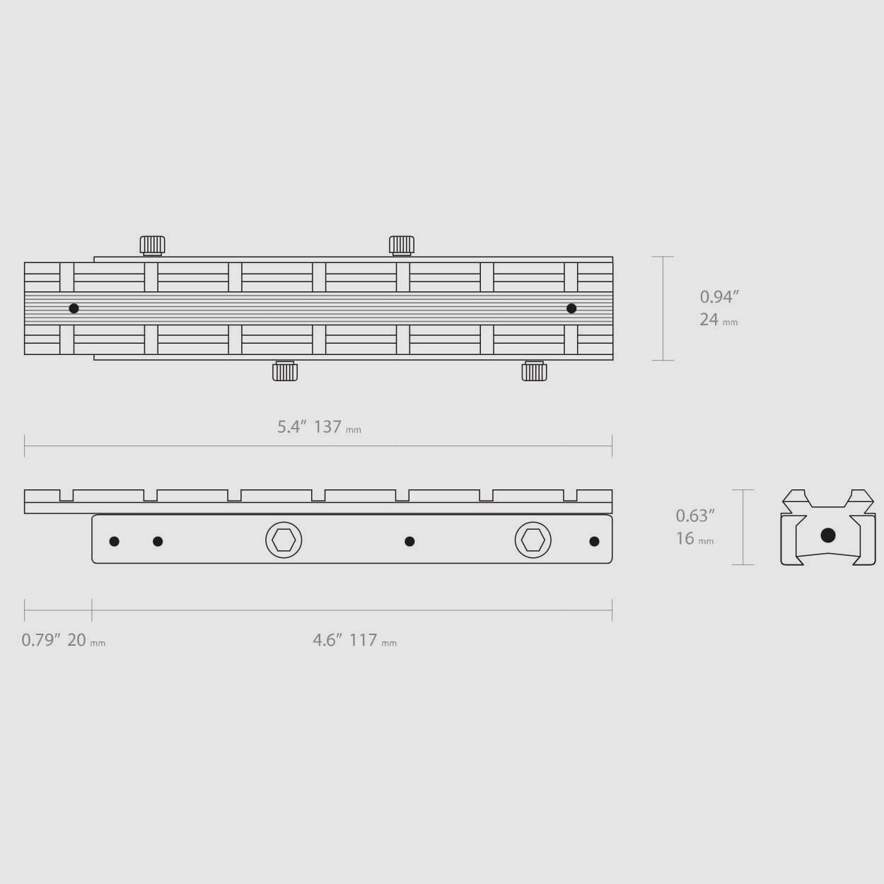 Hawke Rampa adattatore Dovetail a Weaver Alluminio Monopezzo, immagine 2 di 2
