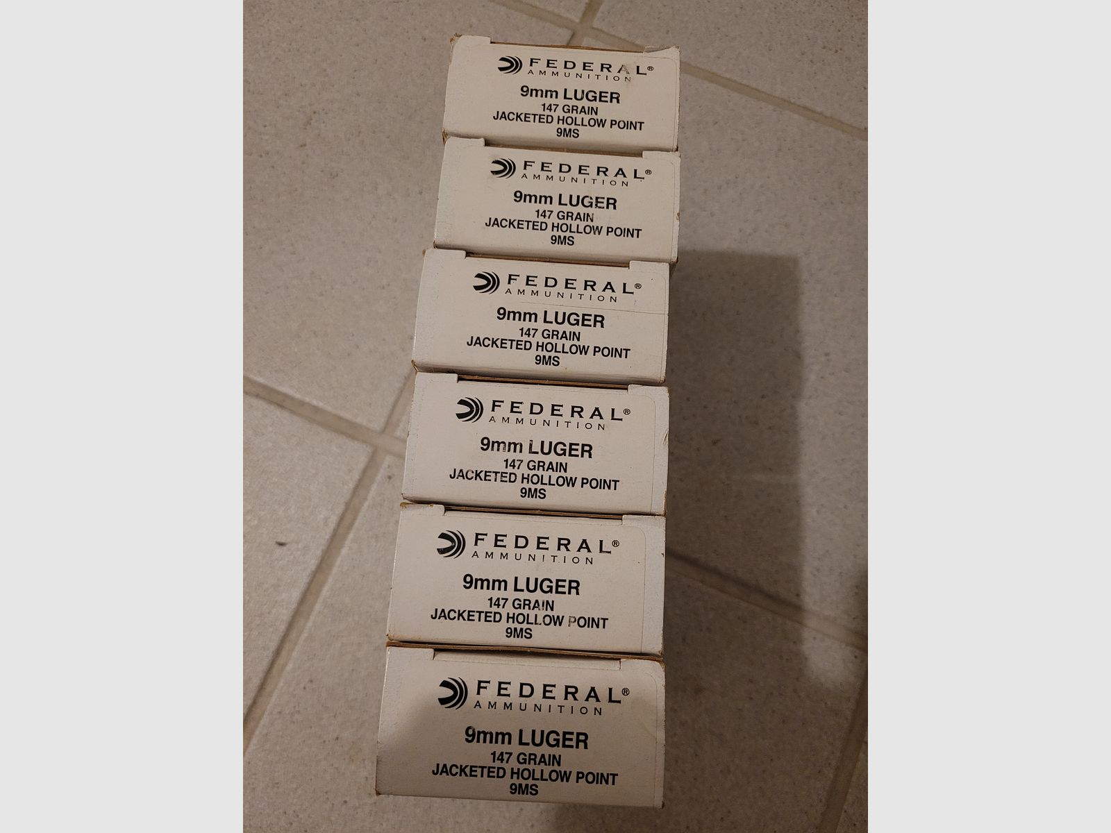 300 Schuss 9x19mm 9mm Luger Parabellum von Federal Jacketed Hollow Point 147 grain