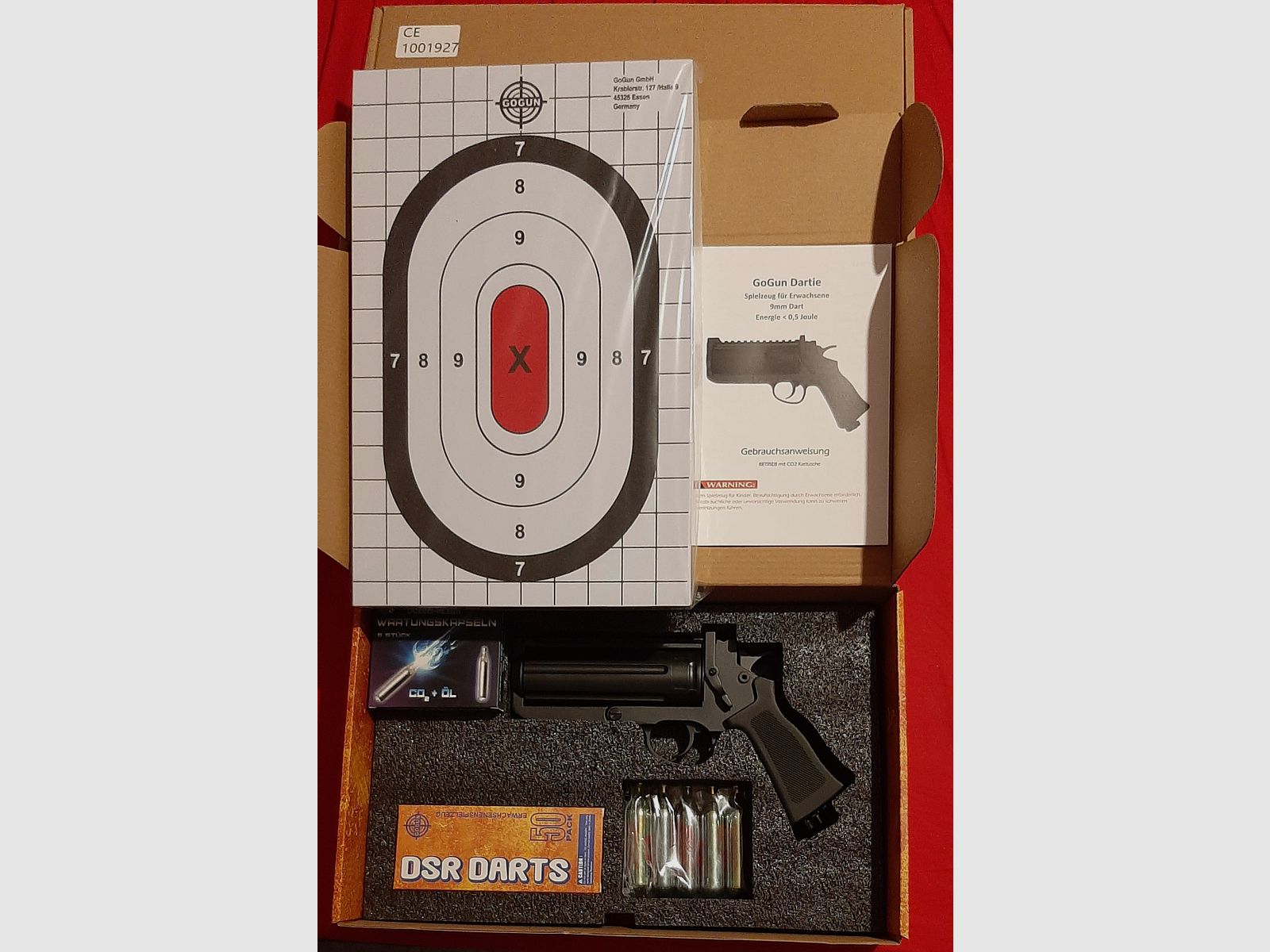 GoGun Dartie < 0,5 Joule - Pro Kit Revolver CO2 - Jouet pour adultes NEUF & OVP