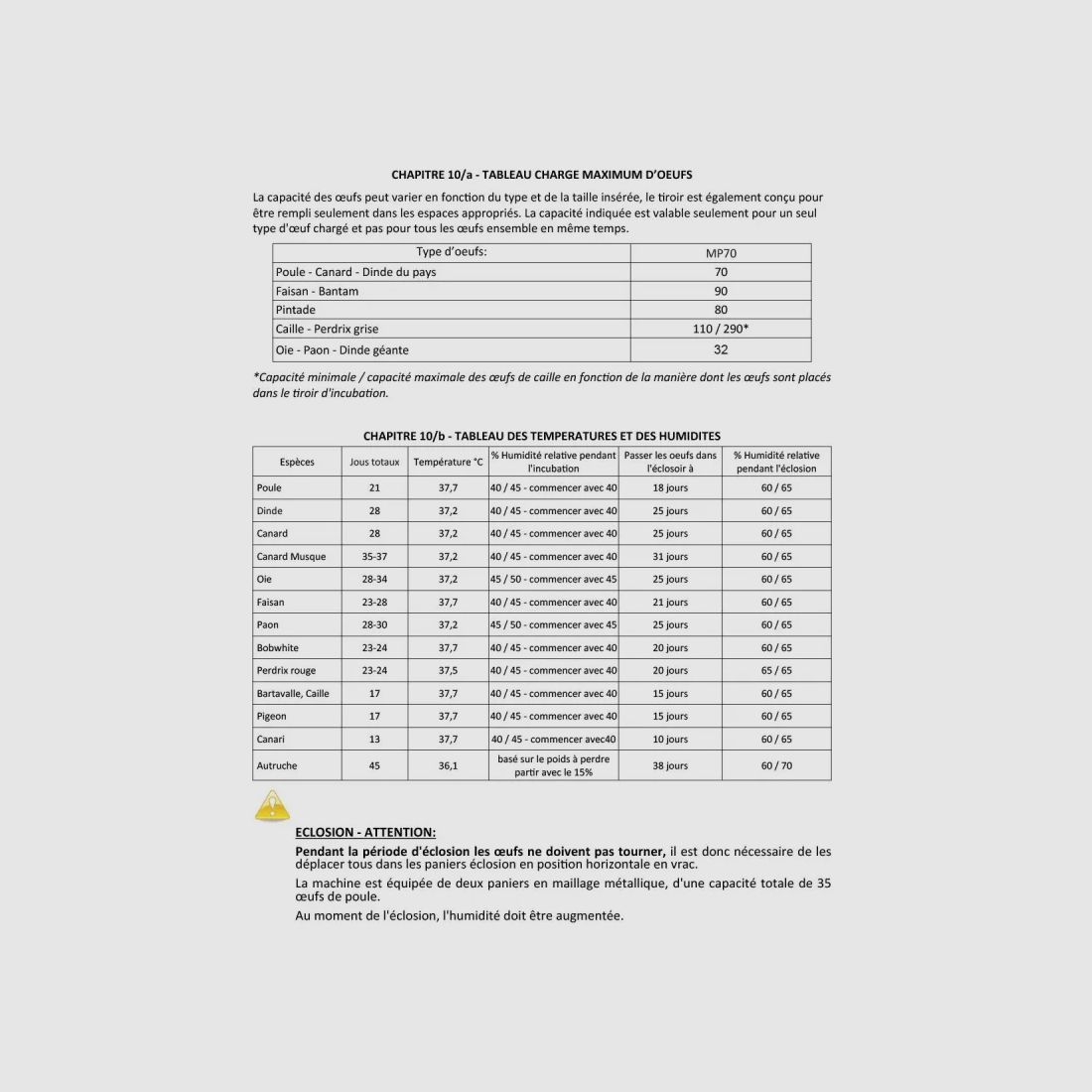 Couveuse automatique Maino DUC 70 avec humidificateur, image 25 sur 29