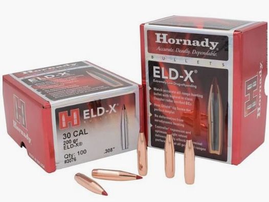 100 St. Hornady ELD-X Matchgeschosse im Kaliber .308 WIN #3076 in 200 Grain