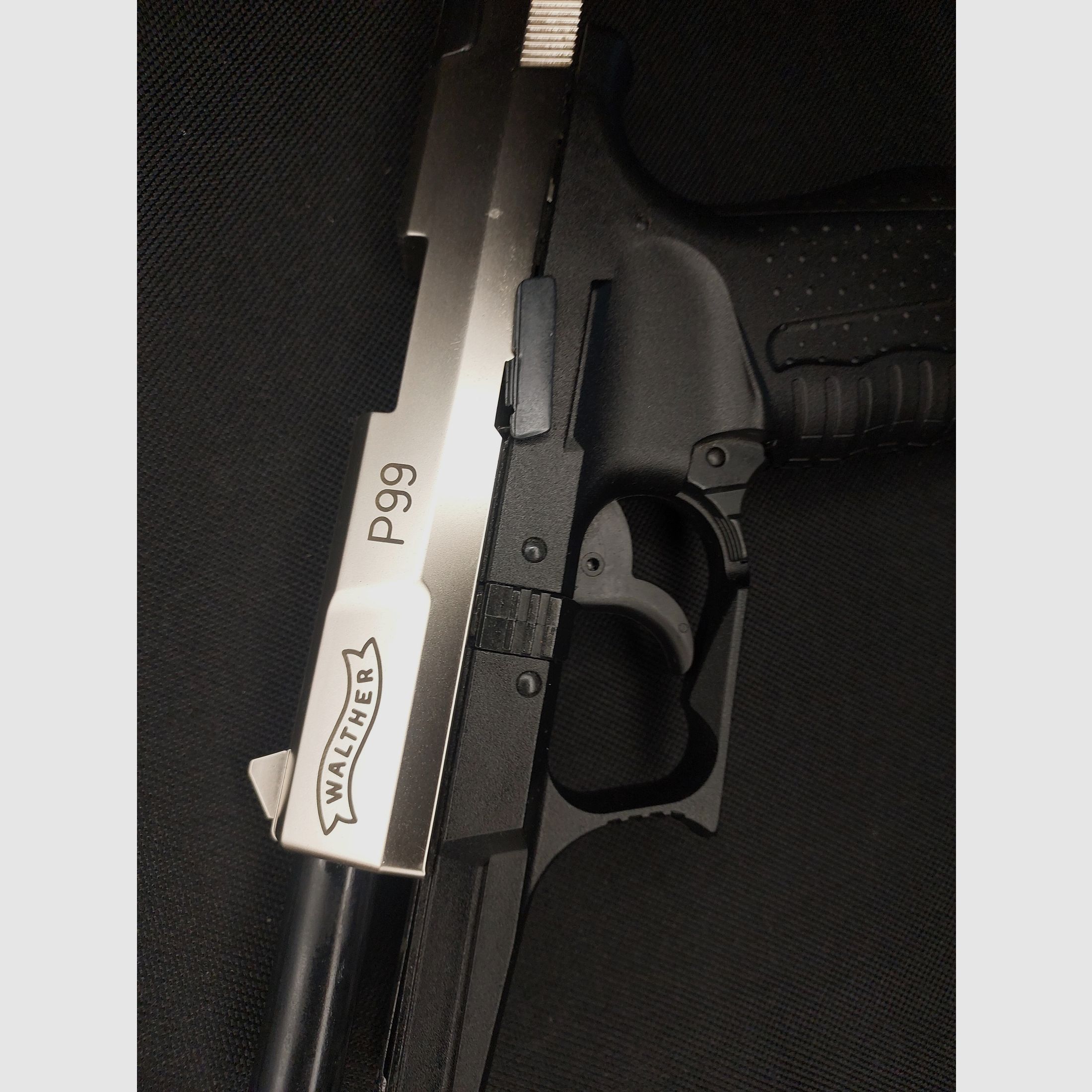 Walther P99 Schreckschuss Pistole 9mm P.A.K. bicolor Nickel (PTB 762) P 99