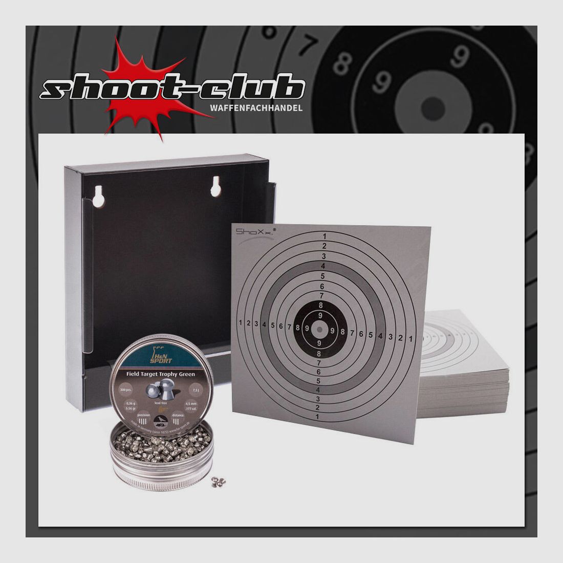 shoXx bullet trap + HN Field Target Trophy Green 4.5 mm + 120 ZS