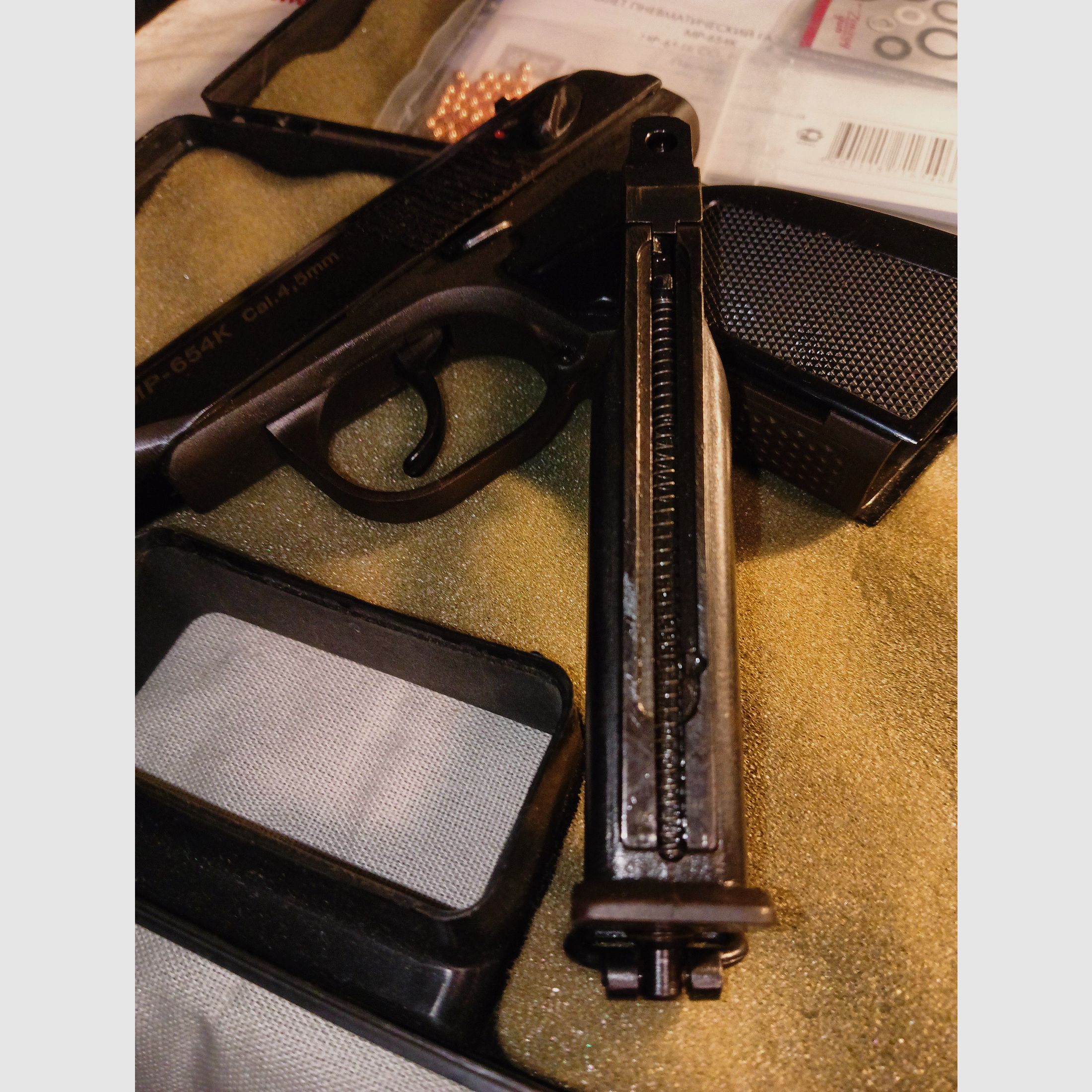 Baikal MP 654 K Makarov T08, CO2 4,5 mm BB, in buone condizioni, perfetto funzionamento TOP, immagine 18 di 20