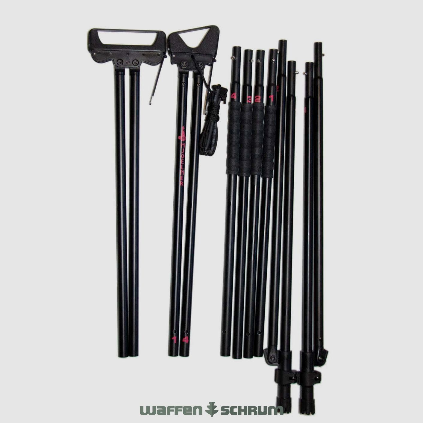 Mjoelner Hunting Zielstock 4-Beinig Alu / schwarz / FENRIS II