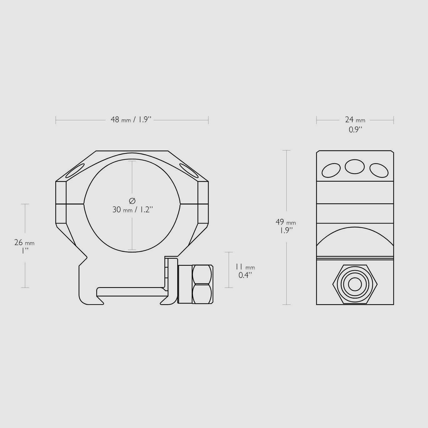 Hawke Tactical Ring Mounts Montageringe für Zielfernrohr Weaver / Picatinnyschiene Mittelrohrdurchmesser: 30 mm