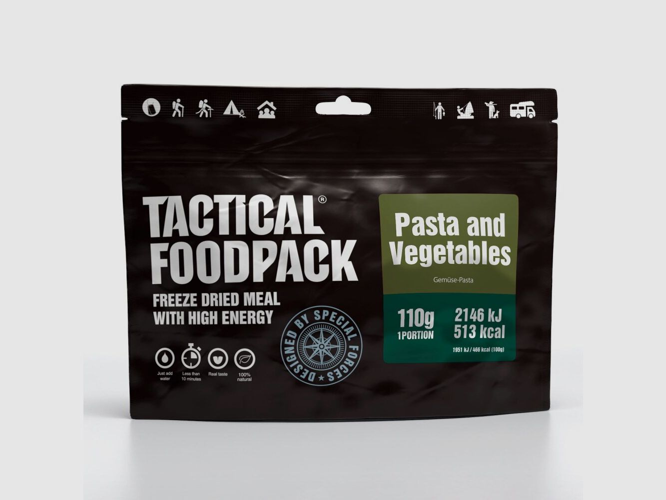 Pasta y verduras Tactical Foodpack 110g comida para exteriores