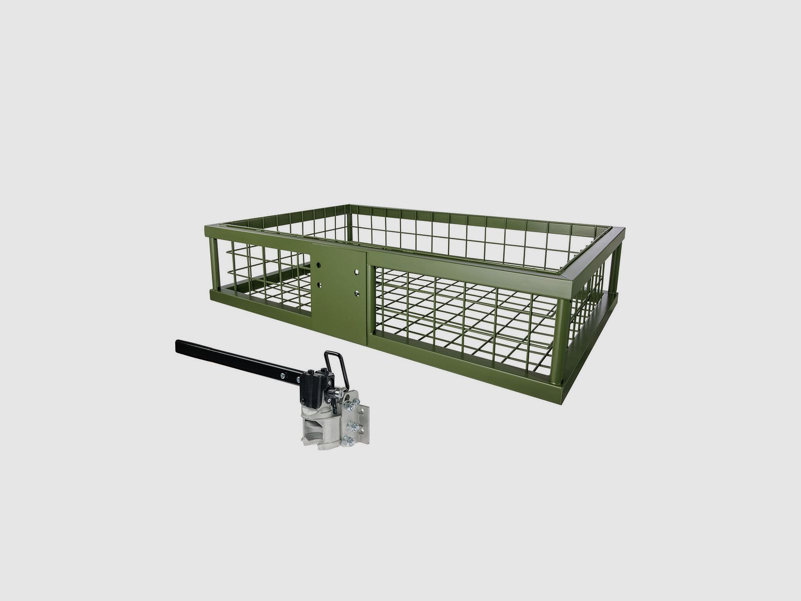 Heckträger 890x585x200 mm beschichtet mit abklappbarer Schnellkupplung