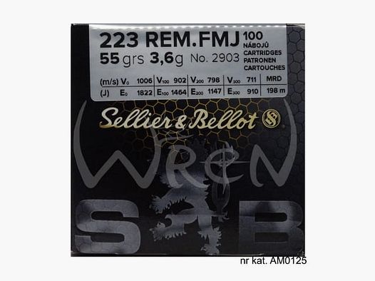 SELLIER&BELLOT KAL.223REM FMJ 55gr/3,6g (OP.100 SZT)