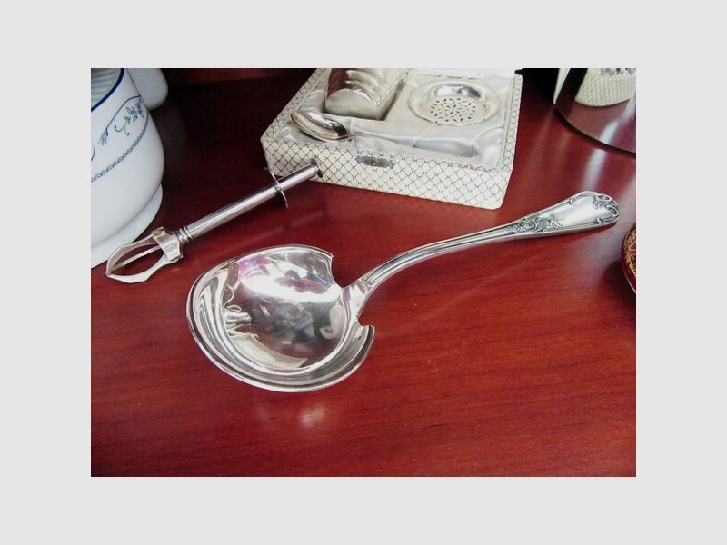 Silber Jugendstil Sahnekelle Schöpflöffel Soßenkelle Rarität 1910