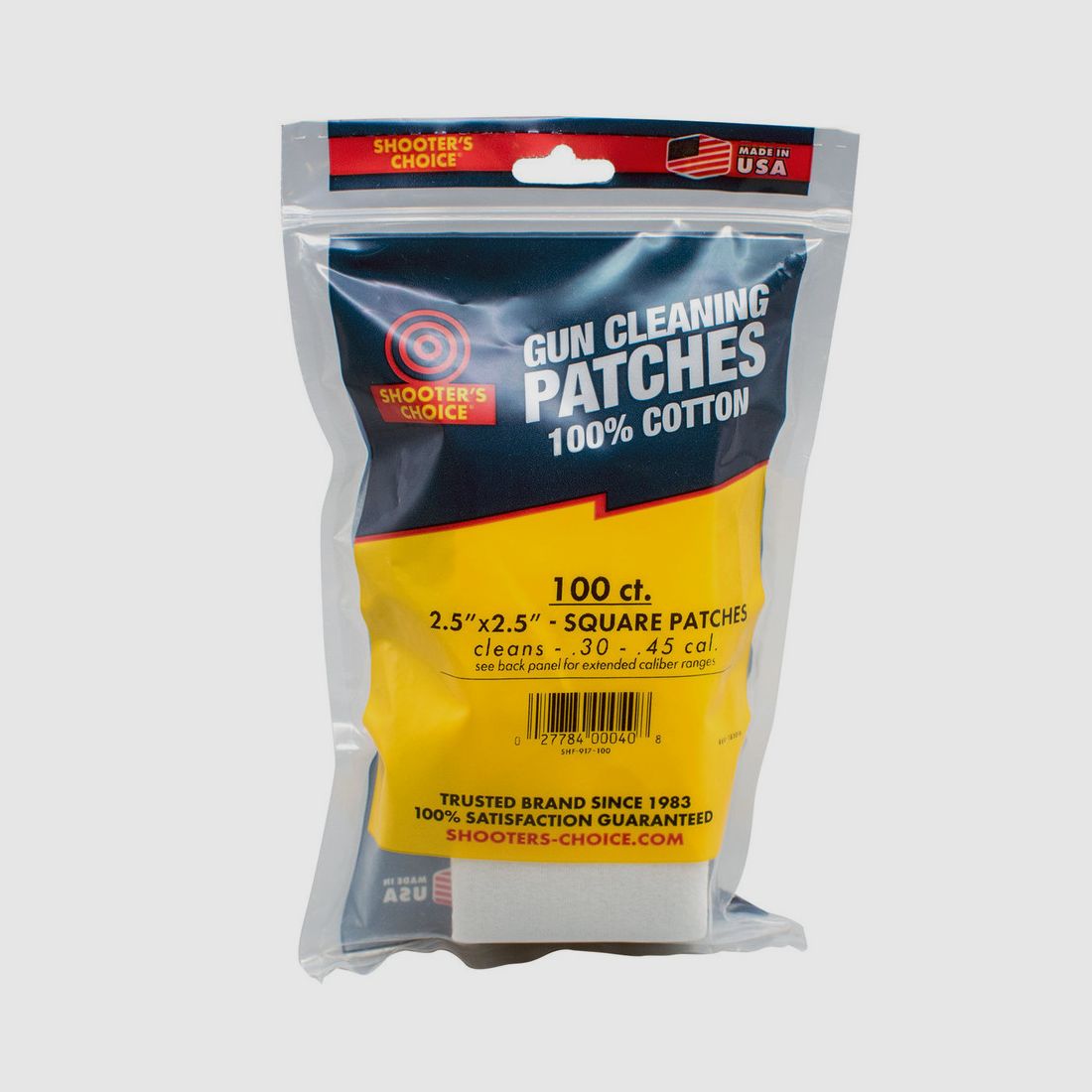 Shooter's Choice Reinigungspatches 2.5" (100% Baumwolle) – 100 Stück (SHF-917-100)
