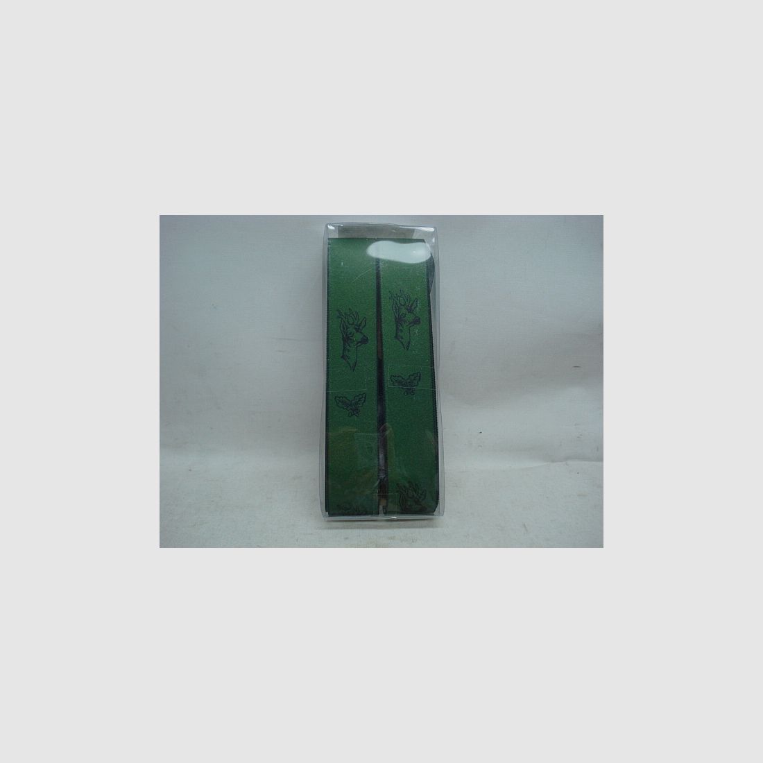 Suspenders Roe Buck with Leather - Loops Black/Green