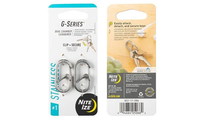 Nite Ize G-Series Carabiner #1 – 2 pcs – Silver – GS1-11-2R6, image 1 of 2