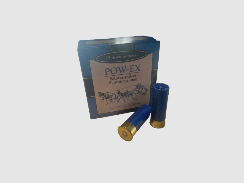 POW EX SCHWARZPULVER-SALUT-/KNALLPATRONE - 12/70 - 25 SCHUSS
