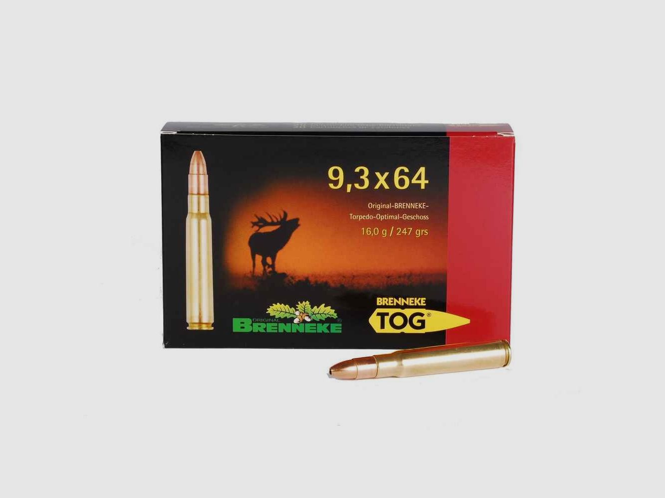 9.3x64 TOG 16.0g/247grs. Brenneke